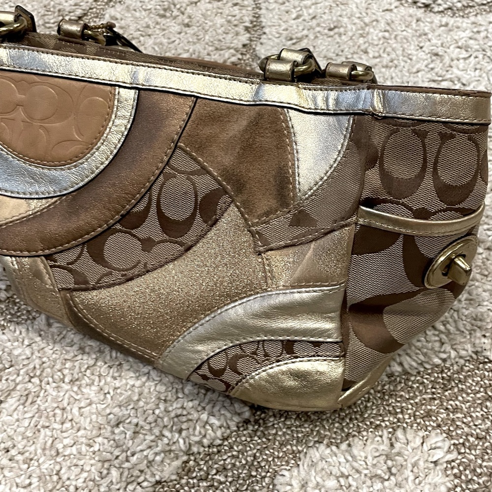 Coach purse gold patchwork